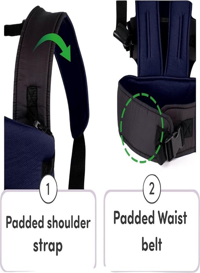 Laee cute 6-in-1 Baby Carrier Bag with Hip Seat | Adjustable Straps & Padded Support | Multi-Carry Options Perfect for Parents (Navy to Black) - Image 4