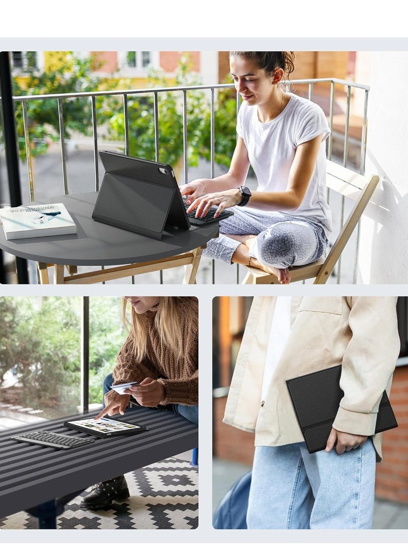 JAJEEK Keyboard Case for iPad 10th Generation 10.9 Inch 2022 – Detachable Bluetooth Keyboard, Foldable Cover with Pencil Holder, Rechargeable Keyboard for New iPad 10th Gen 2022 (Black)  - Image 5