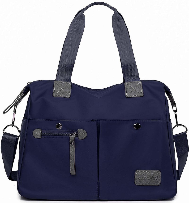 YouNuo Women's Casual Water-resistant Nylon Handbag Portable Lightweight Top Handle Totes Shoulder Bags,Blue,Large - Image 1
