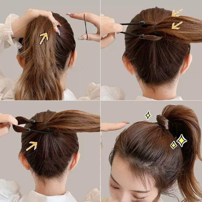 DCELLA Women Girl's Straight Wig Elastic Hair Band Synthetic Hair Braided Headband Classic Chunky Plaited Braids Elastic Stretch Hairpiece Women Girl Beauty (Pack of 3) - Image 4