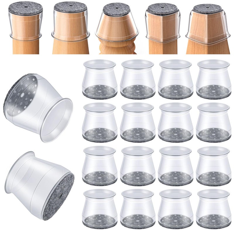 16 Pcs Chair Leg Protectors for Hardwood Floors Silicone Felt Furniture Pads Non Slip Free Moving Table Leg Covers Stool Leg Protectors Caps Large fit  13  2