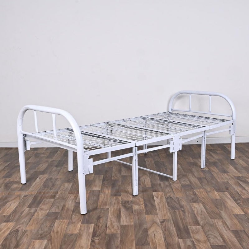 sahaba Folding Bed 190 x 90cm, Portable Foldable Beds Strong Sturdy Frame, Bed Frame for Home and Office (White) - Image 3