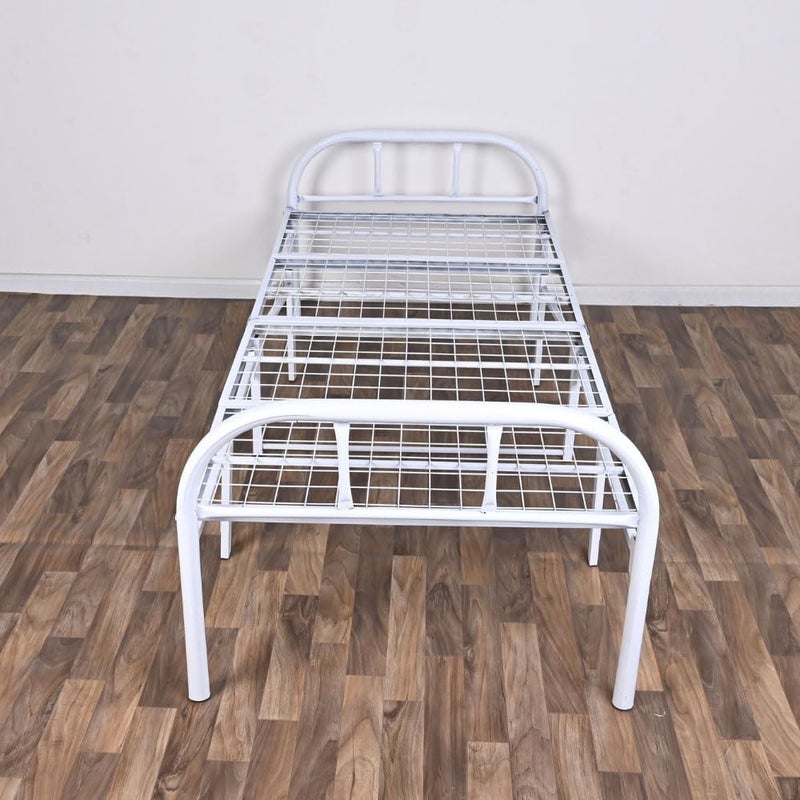 sahaba Folding Bed 190 x 90cm, Portable Foldable Beds Strong Sturdy Frame, Bed Frame for Home and Office (White) - Image 4