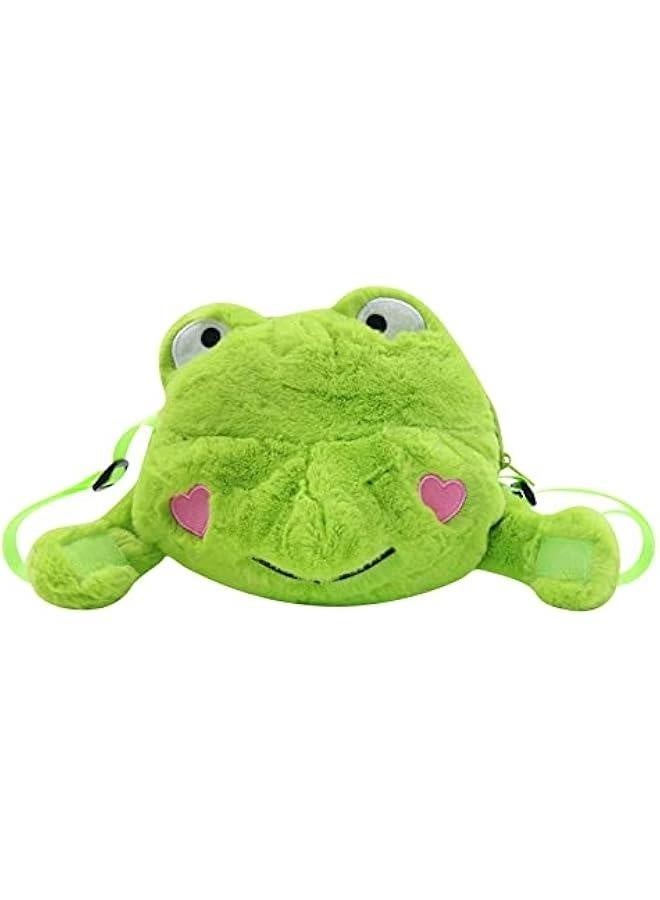 Cute Frog Plush Crossbody Bag Novelty Frog Purse Soft Stuffed Animal Fluffy Tote Bag Gifts for Women Girls Boys,Green2#  - Image 1