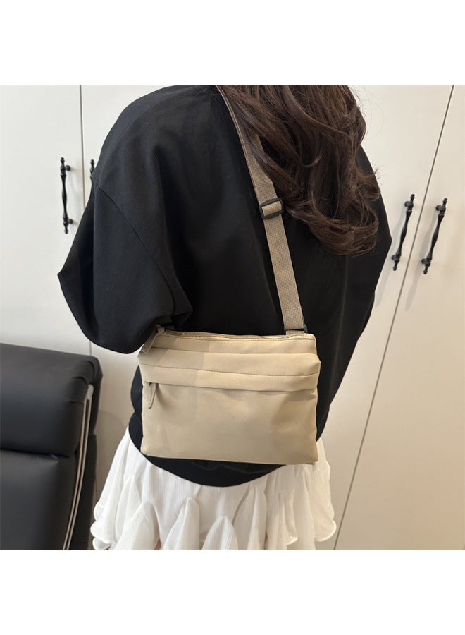 2025 Spring Nylon Cloth Small Square Bag Korean Style Mini Crossbody Bag Trendy Cool Shoulder Bag For Men And Women Mini-Color:Khaki - Image 1