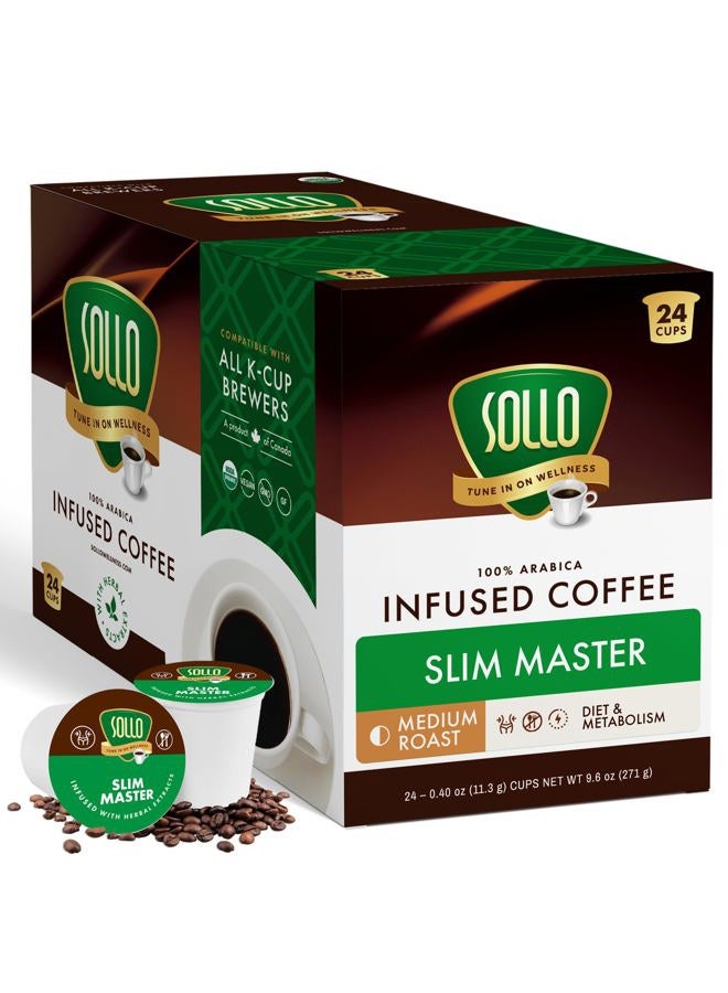 SOLLO Organic Weight Loss Coffee Pods, Medium Roast, Low Acid, Diet-Friendly Single Serve Pods, Compatible With 2.0 K-Cup Keurig Brewers, 24 K Cup - Image 1