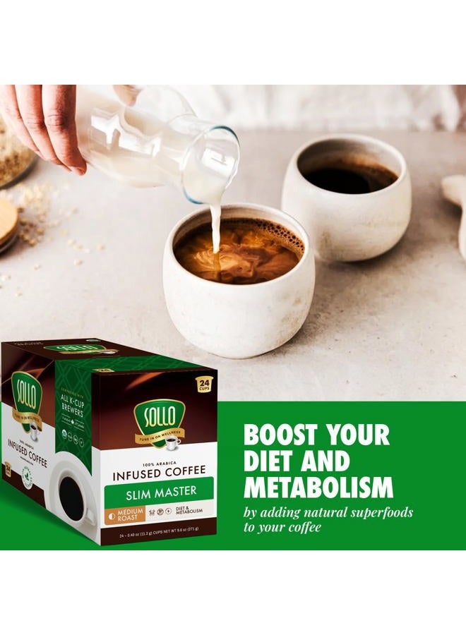 SOLLO Organic Weight Loss Coffee Pods, Medium Roast, Low Acid, Diet-Friendly Single Serve Pods, Compatible With 2.0 K-Cup Keurig Brewers, 24 K Cup - Image 2