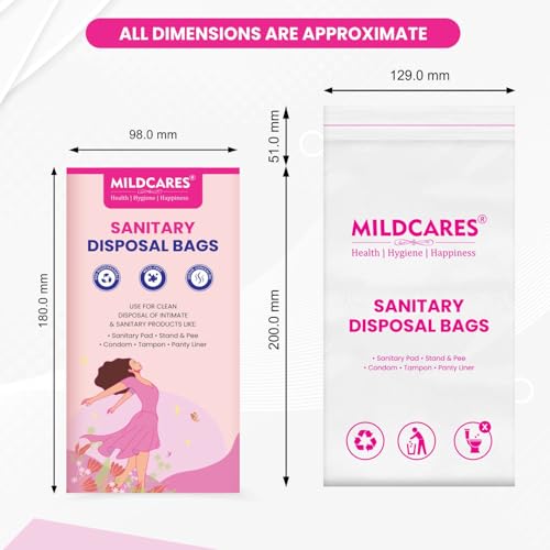 MildCares Sanitary Disposable Bags (Pack of 25) | Leakproof Disposalable Bag For Sanitary Pads, Condoms, Diaper, Panty Liner & Tampoons | Bags For Discrete Disposal Of intimate Products For Women - Image 4