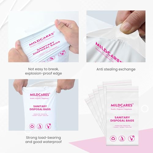 MildCares Sanitary Disposable Bags (Pack of 25) | Leakproof Disposalable Bag For Sanitary Pads, Condoms, Diaper, Panty Liner & Tampoons | Bags For Discrete Disposal Of intimate Products For Women - Image 3