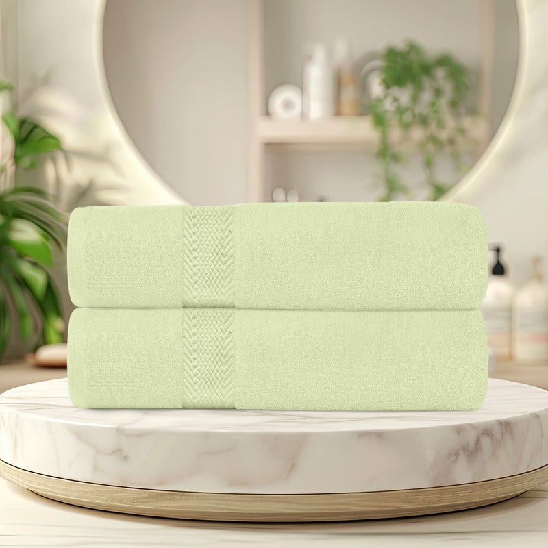 REST Bath Towel  Set of 2 Mint Green Cotton Towel  70x140cm , 27x55 inch Luxury Hotel Towel Set Absorbent Durable Lightweight Washable Quick Dry Spa Quality Beach Pool Family Bath Towel. - Image 2