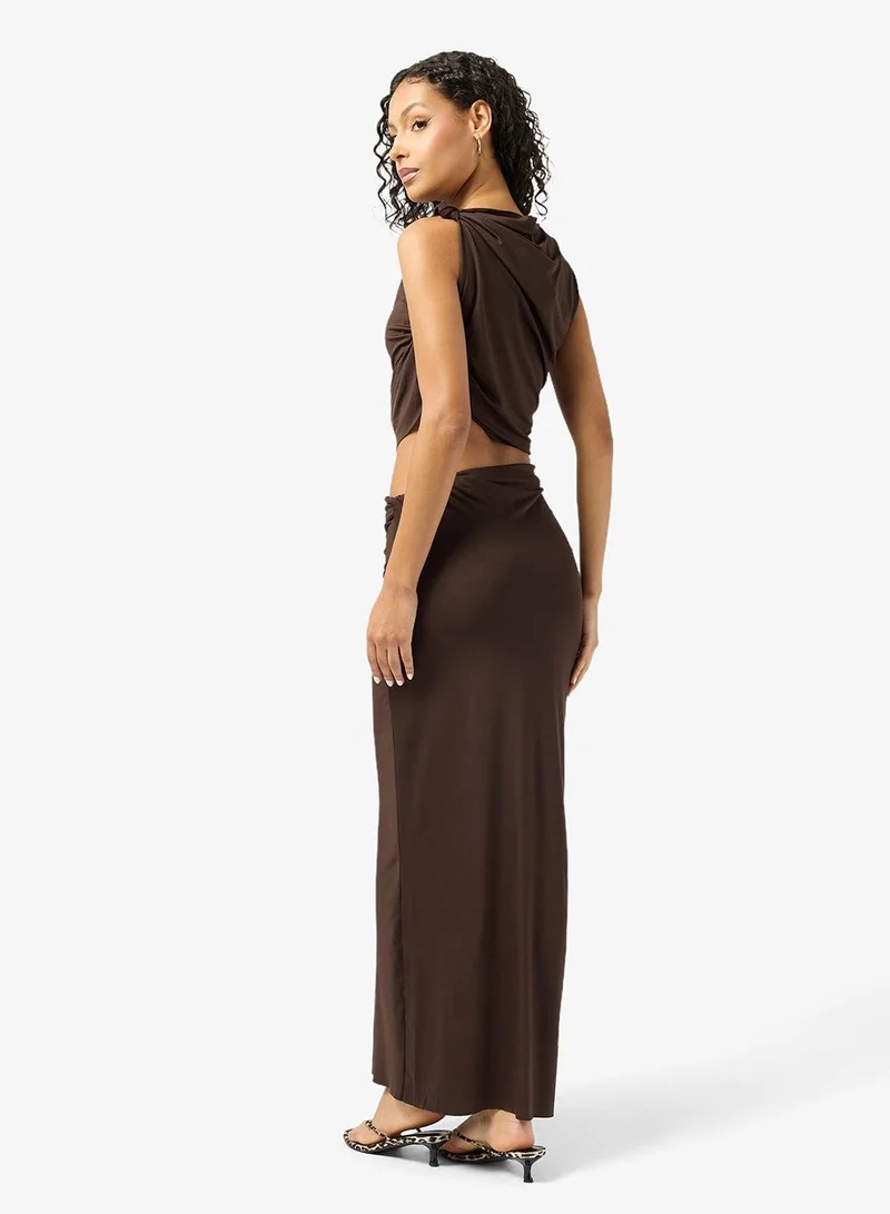 Ginger Draped Fitted Top & Skirt Coord Set