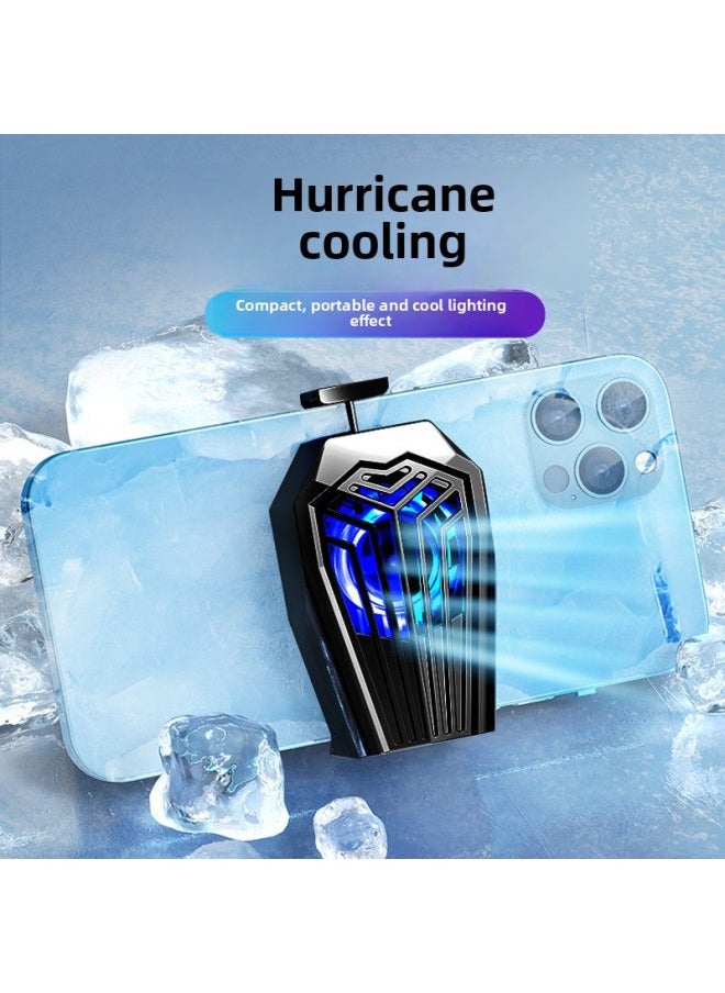 Generic Mobile Phone Radiator Game Cooling Fan Semiconductor Wireless Charging Noiseless Unplugged Air-cooled Portable-Color:Black (single Radiator)-[air Cooling Ice Clamp] Mobile Phone Radiator [plug-in Model]  - Image 1