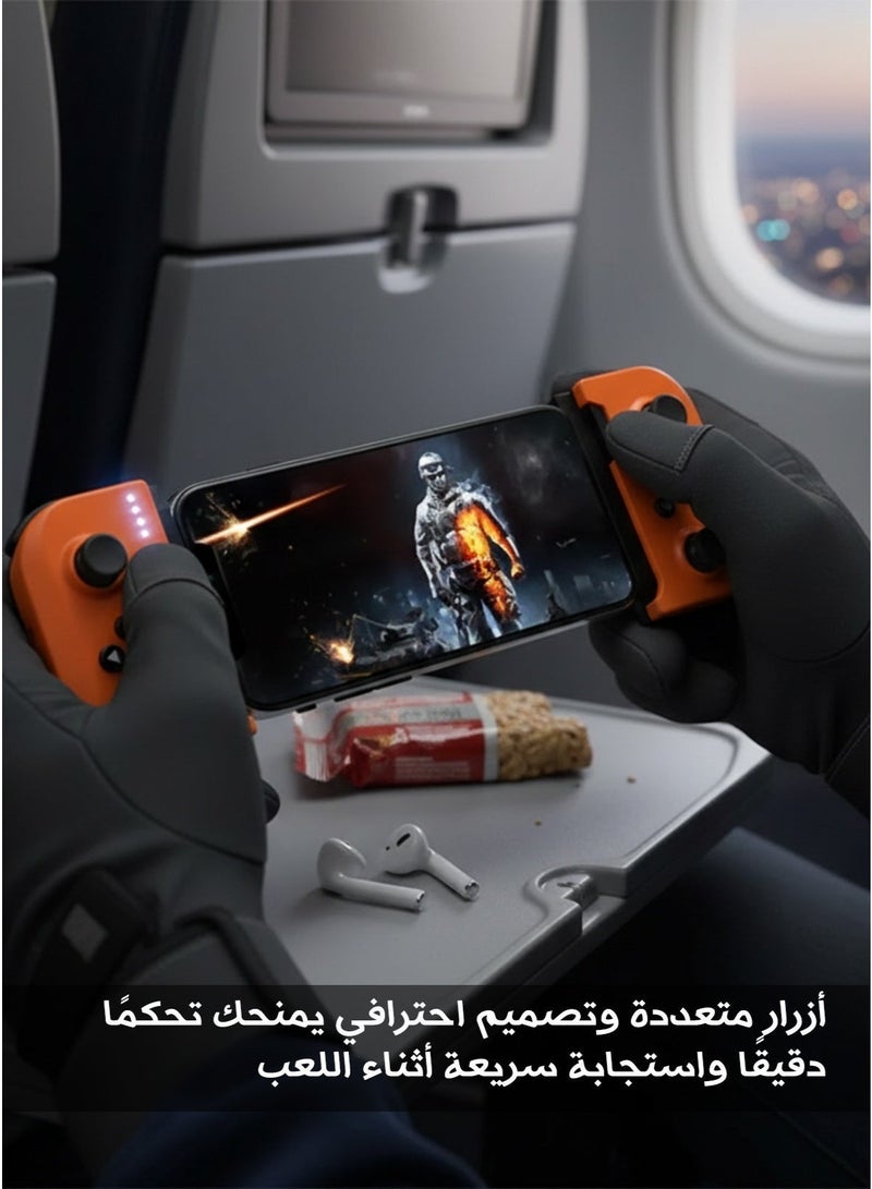 جهاز تحكم ألعاب لاسلكي للهواتف الذكية بلوتوث قابل للطي متوافق مع IOS و Android يد جيمينج مع حامل قابل للتمديد حتى 6 بوصة أزرار متعددة لتحكم احترافي في ألعاب الموبايل_ يد تحكم ببجي للهاتف_كنترولر العاب جوال_يد تحكم بلوتوث للموبايل_ملحقات العاب الموبايل - Image 5