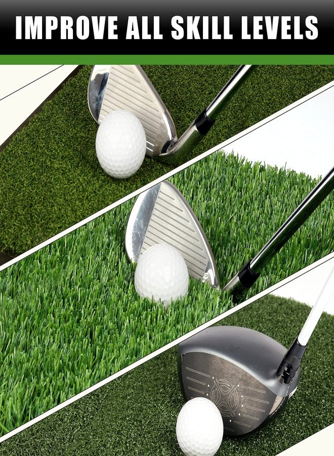 CHAMPKEY Professional Tri-Turf Golf Hitting Mat | Heavy Duty Rubber Backing Practice Mat Ideal for Indoor and Outdoor Training - Image 3