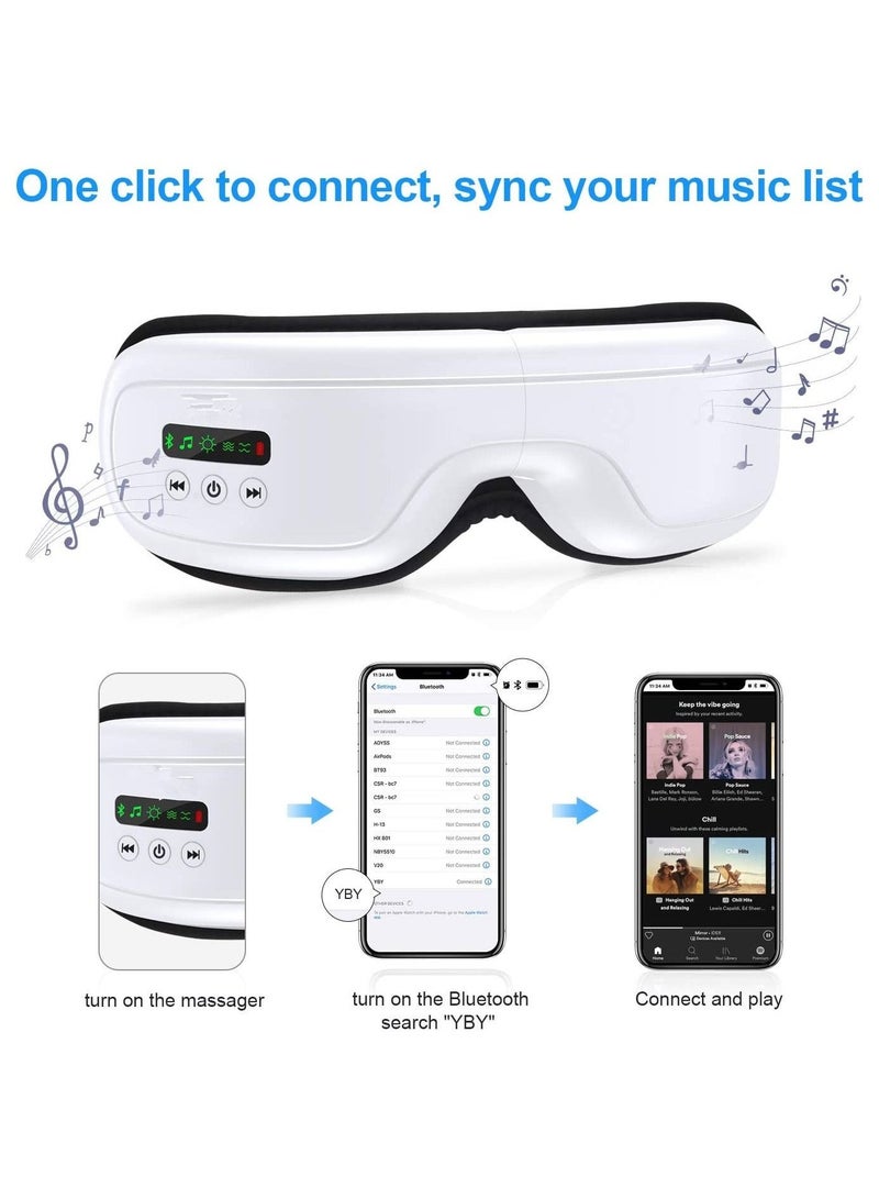 Generic Eye Massager with Heat, Portable Bluetooth Music Rechargeable Eye Heat Massager for Relieve Eye Strain  - Image 4