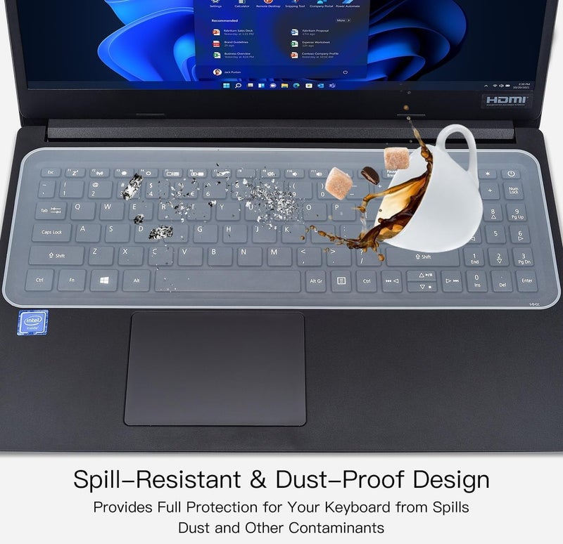 eWINNER 2 Pack Universal Keyboard Protector Cover Skin for 15.6"-17.3" Laptops - Clear Silicone - Image 3