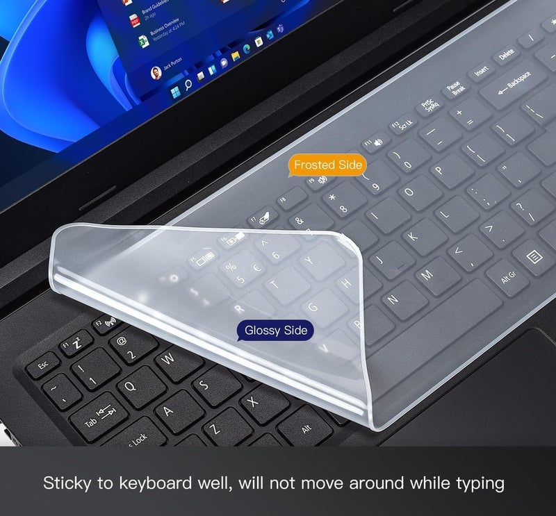 eWINNER 2 Pack Universal Keyboard Protector Cover Skin for 15.6"-17.3" Laptops - Clear Silicone - Image 5