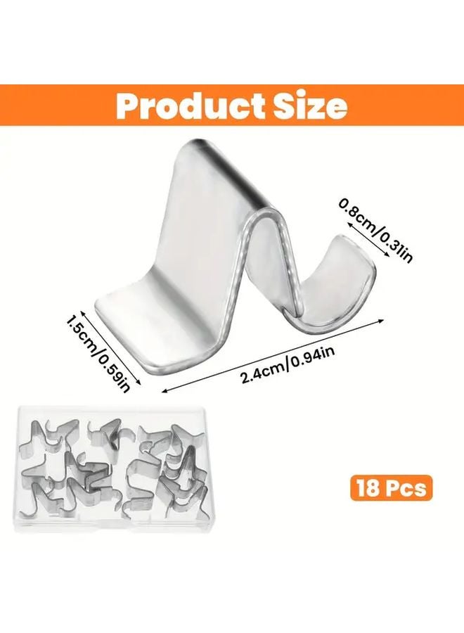 18pcs Heavy Duty Metal Shelf Clips Curved Design Brackets For Kitchen Cabinets Bookshelves - Image 4