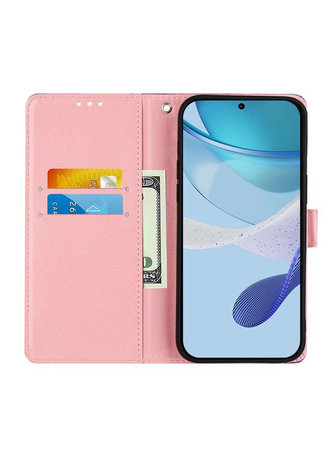 اس-توب جراب لهاتف Samsung Galaxy A56 5G بنمط رسم ملون من الجلد المنسوج البسيط - Image 3