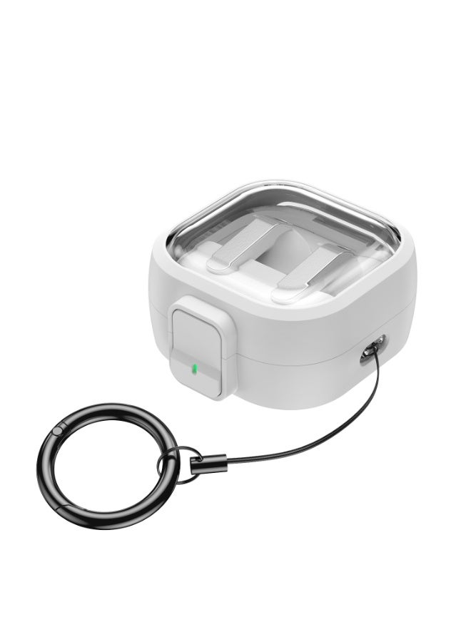 SANMUDII Samsung Galaxy Buds 4/Buds 4 Pro Earbud Case — Made of ABS, offers comprehensive protection, scratch-resistant and durable, shock- and drop-resistant, includes a lanyard and cleaning kit (Translucent White) - Image 2