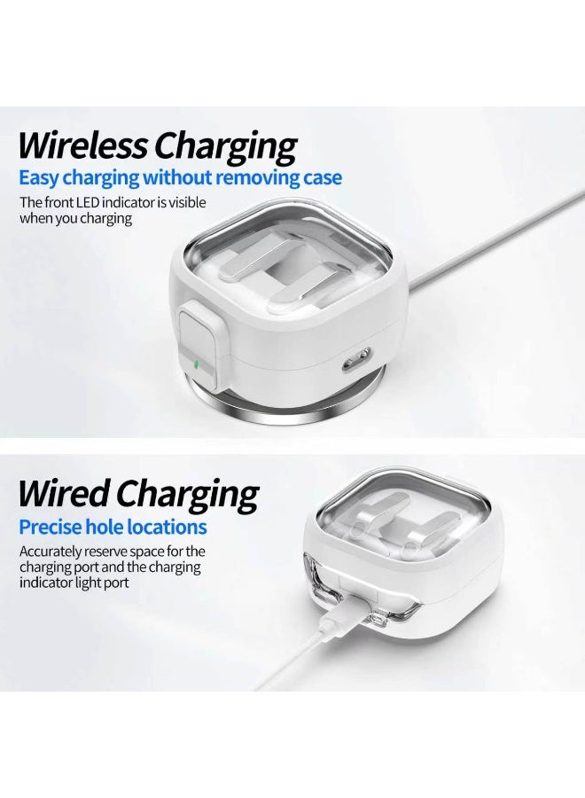 SANMUDII Samsung Galaxy Buds 4/Buds 4 Pro Earbud Case — Made of ABS, offers comprehensive protection, scratch-resistant and durable, shock- and drop-resistant, includes a lanyard and cleaning kit (Translucent White) - Image 5