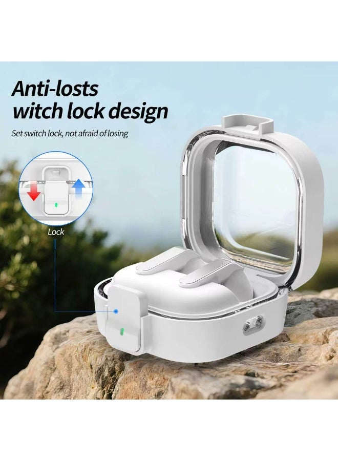 SANMUDII Samsung Galaxy Buds 4/Buds 4 Pro Earbud Case — Made of ABS, offers comprehensive protection, scratch-resistant and durable, shock- and drop-resistant, includes a lanyard and cleaning kit (Translucent White) - Image 4