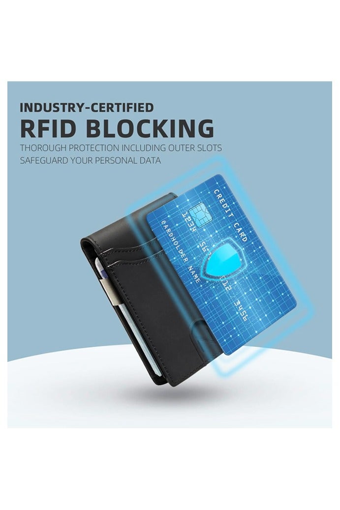 Slim Wallets for Men, Leather Money Clip Mens Wallet, RFID Blocking Front Pocket Bifold Wallet - Image 5