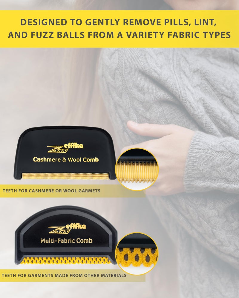 ZEFFFKA Cashmere Fine Wool Clothes Sweater Multi-Fabric Garments De-Pilling De-Fuzzing Comb Lint Fuzz Balls Remover Pills Cleaner and Shaver - Image 3