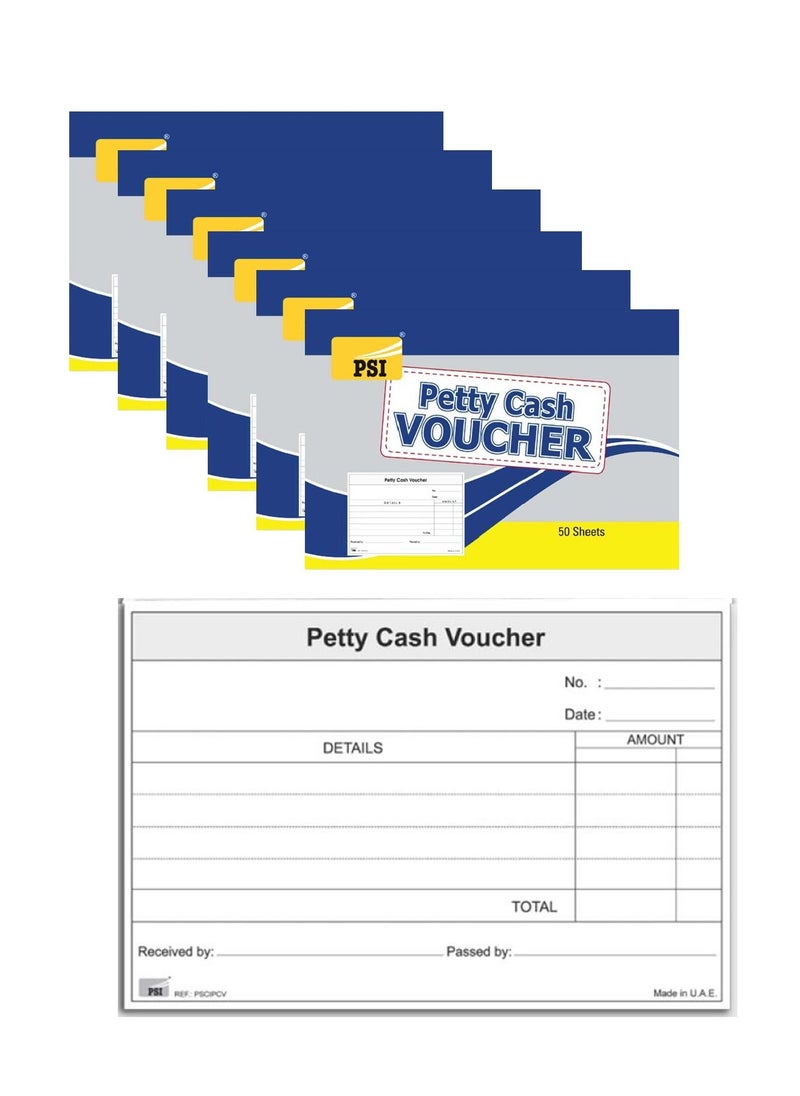 Psi - 6-Piece Petty Cash Voucher Books 50 Sheets - Image 1