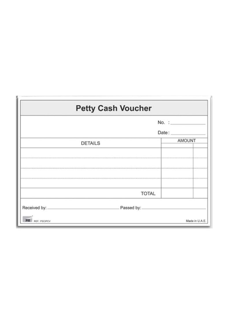 Psi - 6-Piece Petty Cash Voucher Books 50 Sheets - Image 1