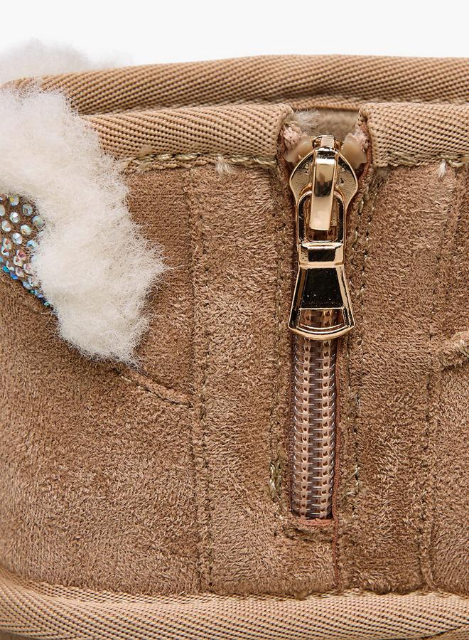 JUNIORS Girls Zip Closure Ankle Boots - Image 5