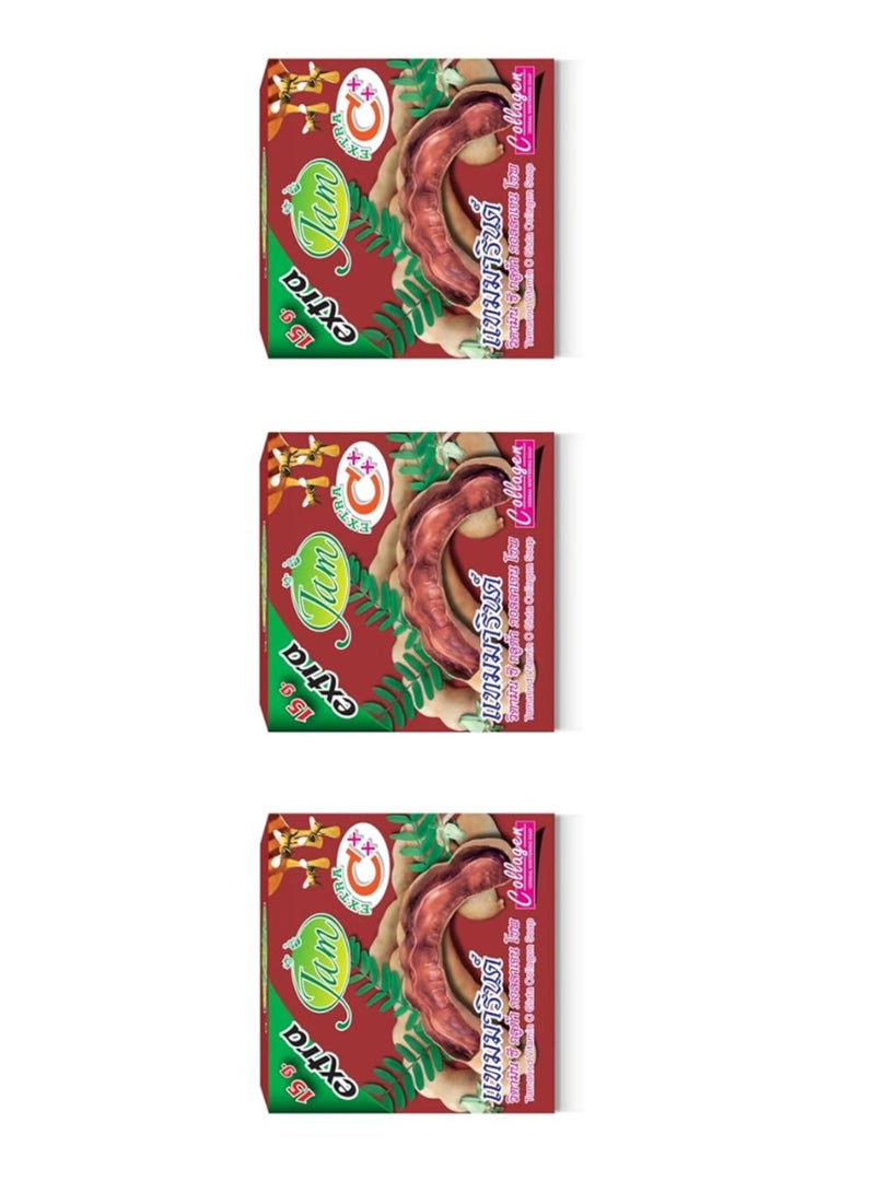 جام صابون تايلندي بالتمر الهندي والجلوتا والكولاجين من جام 3 قطع - Image 3