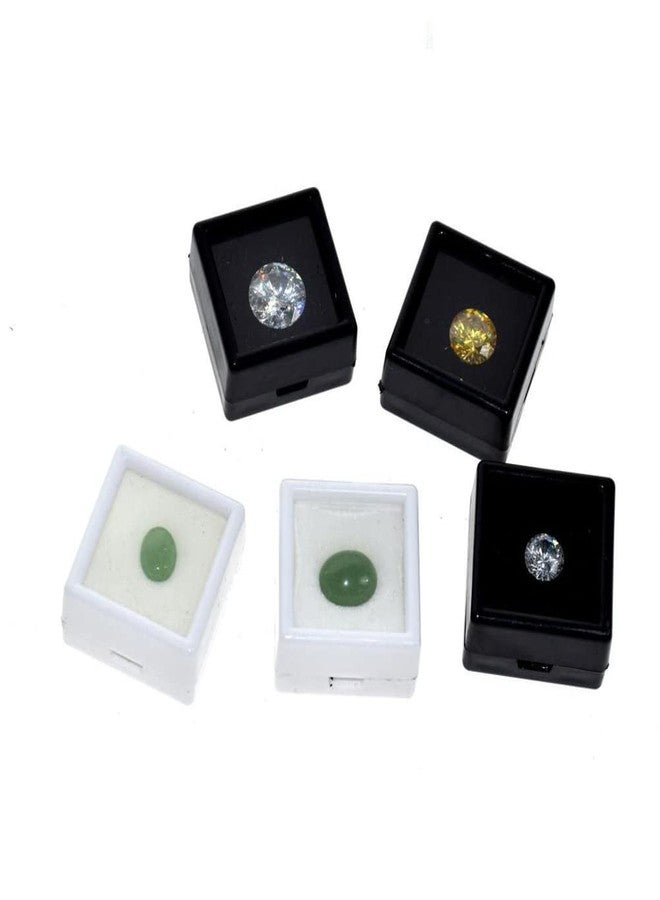Teensery 10 Pcs Gemstone Display Box Small Plastic Loose Diamond Gemstone Box Case Jewelry Storage Container Organizer with Clear Top Lids (Black) - Image 2