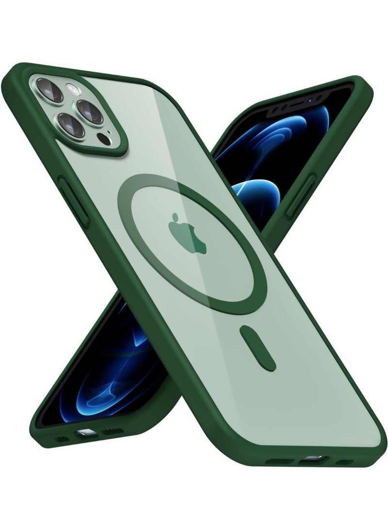 ACLIX Magnetic Case for iPhone 13 Pro Max Case, Compatible with MagSafe, Protective Phone Case Clear Soft TPU Shockproof | Dark Green - Image 1