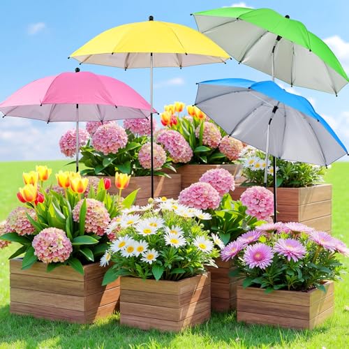 FuBegi Garden Umbrellas for Plants 4 Pack 30 Large Plant Umbrellas for Outdoor Plants Flowers Plant Shade Umbrella with Stake for Potted Plants 433 Height Plant Sun Shade Cover UV Protection - Image 1