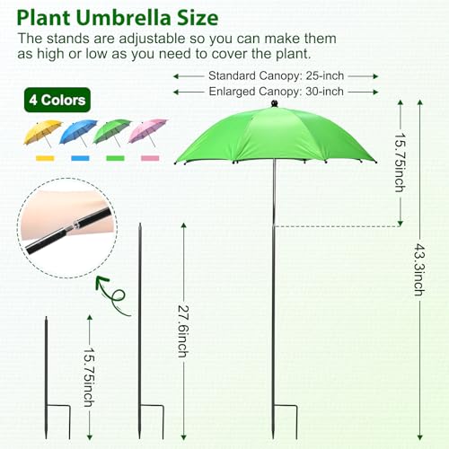 FuBegi Garden Umbrellas for Plants 4 Pack 30 Large Plant Umbrellas for Outdoor Plants Flowers Plant Shade Umbrella with Stake for Potted Plants 433 Height Plant Sun Shade Cover UV Protection - Image 3