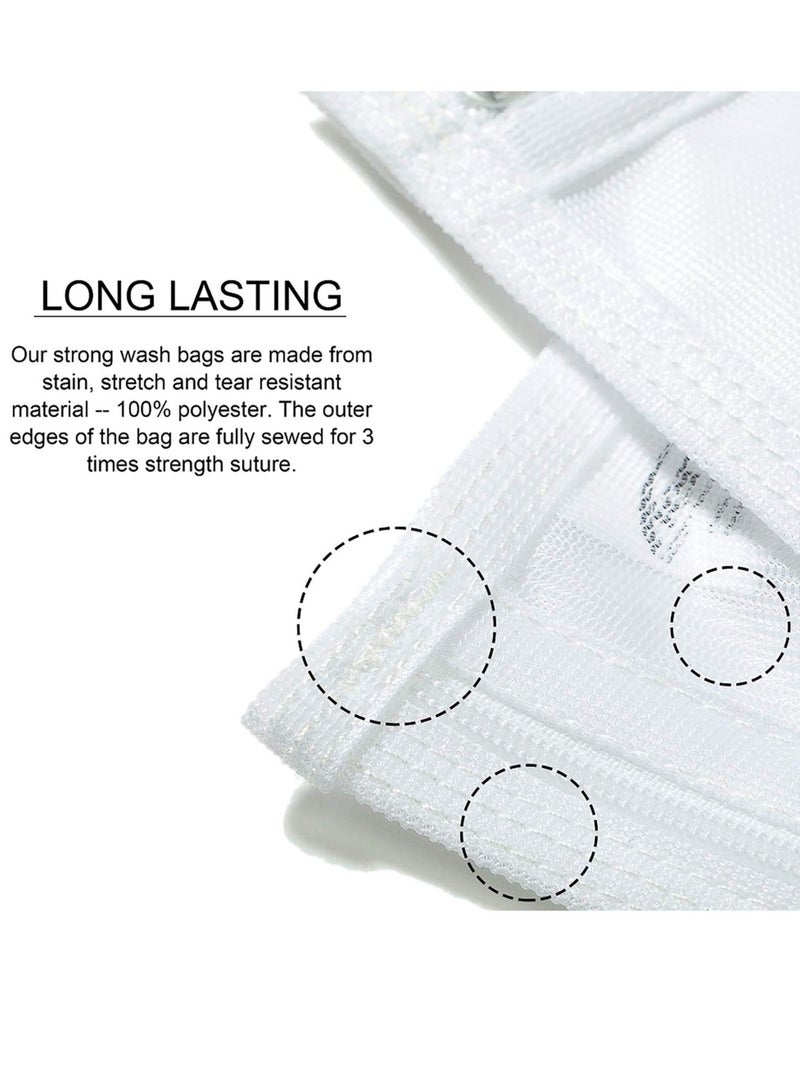 3 Pack (3 S) Delicates Laundry Bags, Bra Fine Mesh Wash Bag for Underwear, Lingerie, Bra, Pantyhose, Socks, Zippered, Have Hanger Loops, Small Openings (White)  - Image 5