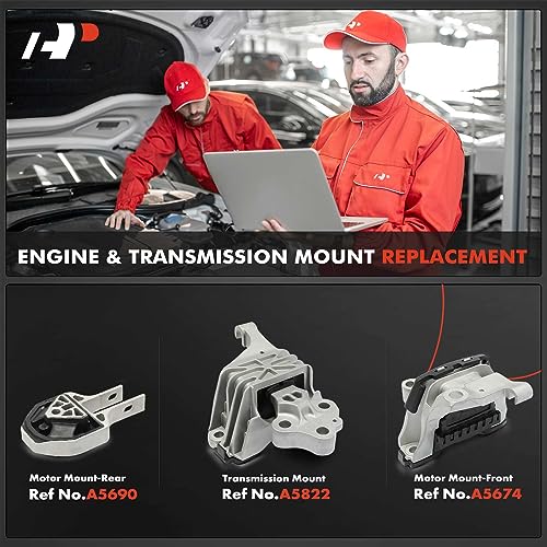 A-Premium 3PCS Engine Motor Mount and Transmission Mount Set Compatible with Dodge Dart 2013 2014 2015 2016 L4 2.0L Naturally Aspirated, Replace# 68081488AH, 68081488AC - Image 2