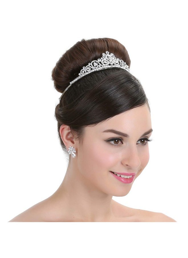 SAMKY Bridal Tiara Crown With Rhinestone Wedding Headpiece Bride'S Crystal Hair Accessories For Woman  - Image 1