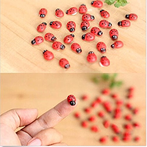 Krisah Wood, Foam, Paper 5 Pcs Butterflies Stakes,10 Pcs Mushrooms, 10 Pcs Honeybees & 10Pcs Ladybugs Garden/Plant Décor,Multi Color,Small - Image 5
