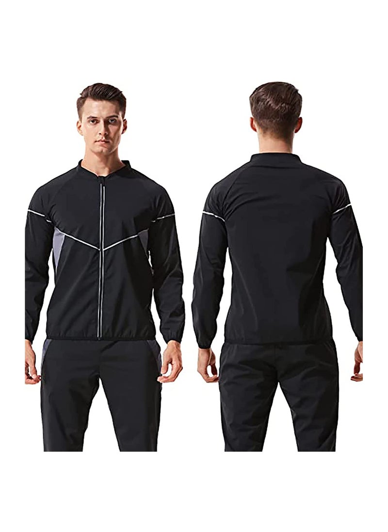 SYOSI - Men's Sauna Sweat Suit |  Weight Loss Shapewear Boxing Top Shirt Waist Jacket Trainer Workout Shaper Sweatsuit Long Sleeves Men Premium Shapewear Ideal for Boxing, High Intensity Training L - Image 1