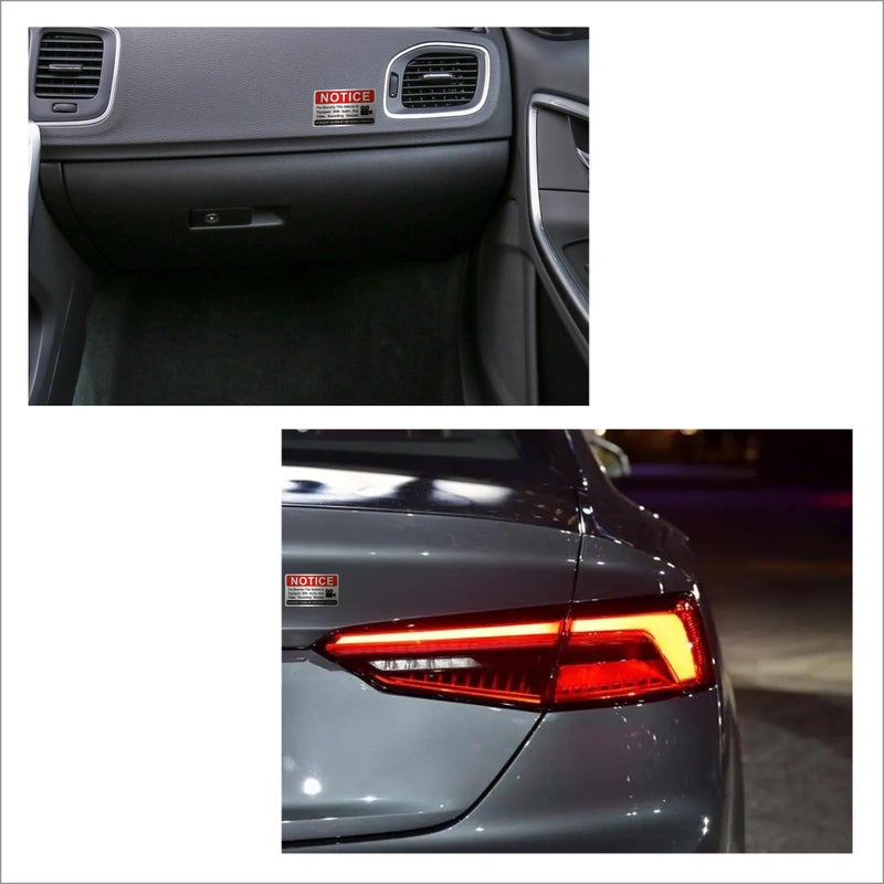 LEMBANG 6 pieces Notice Vehicle is Equipped With Audio And Video Recording Devices,In Car Camera Recording Stickers for Cars, Brushed Silver,3.3inx2in - Image 5