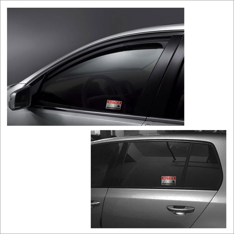 LEMBANG 6 pieces Notice Vehicle is Equipped With Audio And Video Recording Devices,In Car Camera Recording Stickers for Cars, Brushed Silver,3.3inx2in - Image 4