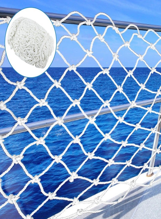 VEITHI Nylon Boat Safety Lifeline Netting,White Marine 30 ft x 2 ft Boat Safety Netting for Pets Crews and Equipment Safely on Deck Marine Hardware - Image 1