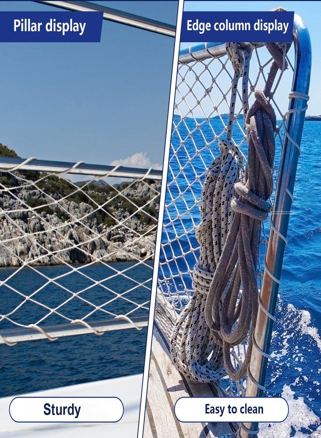 VEITHI Nylon Boat Safety Lifeline Netting,White Marine 30 ft x 2 ft Boat Safety Netting for Pets Crews and Equipment Safely on Deck Marine Hardware - Image 4