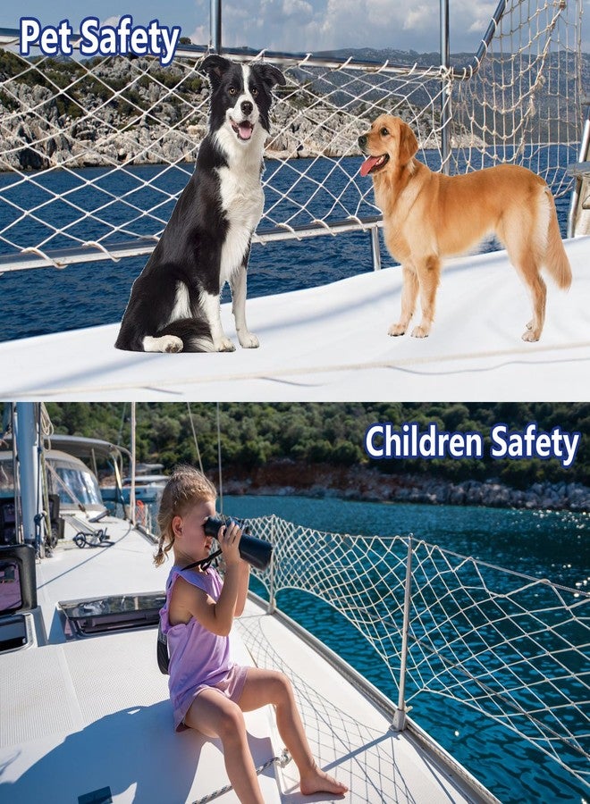 VEITHI Nylon Boat Safety Lifeline Netting,White Marine 30 ft x 2 ft Boat Safety Netting for Pets Crews and Equipment Safely on Deck Marine Hardware - Image 5