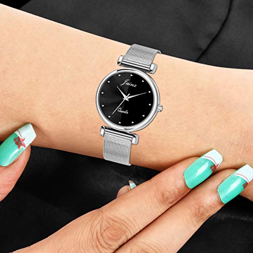 jainx Silver Steel Chain Analog Wrist Watch for Women and Girls - JW667 - Image 5