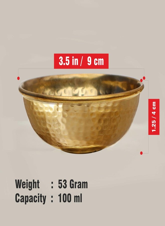 Pure Source India Kitchen Special Brass Hand Made Hammered Bowl (3.75 Inch) -1 Pcs - Image 3