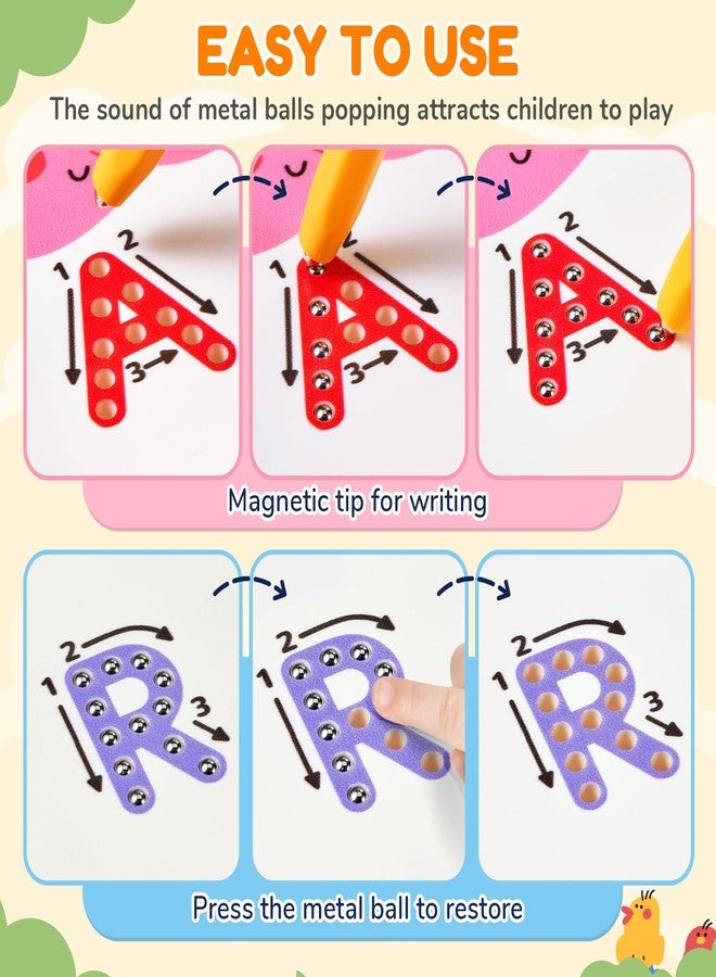 JoyCat Magnetic Animal Letter Tracing Board, Double-Sided ABC Magnets for Toddlers, Uppercase & Lowercase Letter Writing Practice - Preschool Learning Toys, Road Trip Car Activities for Kids Ages 3-5 - Image 4