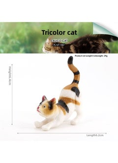 Children's Simulation Animal Model Pet Cat Black And White Cat Persian Cat Siamese Cat Yin And Yang Eye Cat Cognitive Toy Ornaments-Color:PL127-1567 Three-color Cat